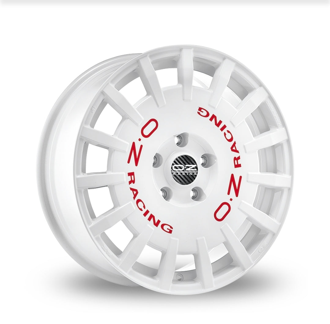 OZ Sport Rally Racing Alloy Wheel 18x8 ET45 5x114.3 Race White Red Lettering